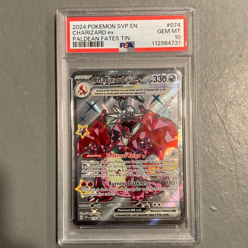 Pokemon Charizard ex Card with Silver and Red Accents - PSA Graded 10 MINT